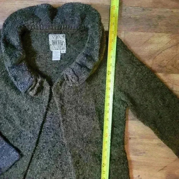 Curio Green Wool Blend Cardigan Sweater Size M - Picture 5 of 6
